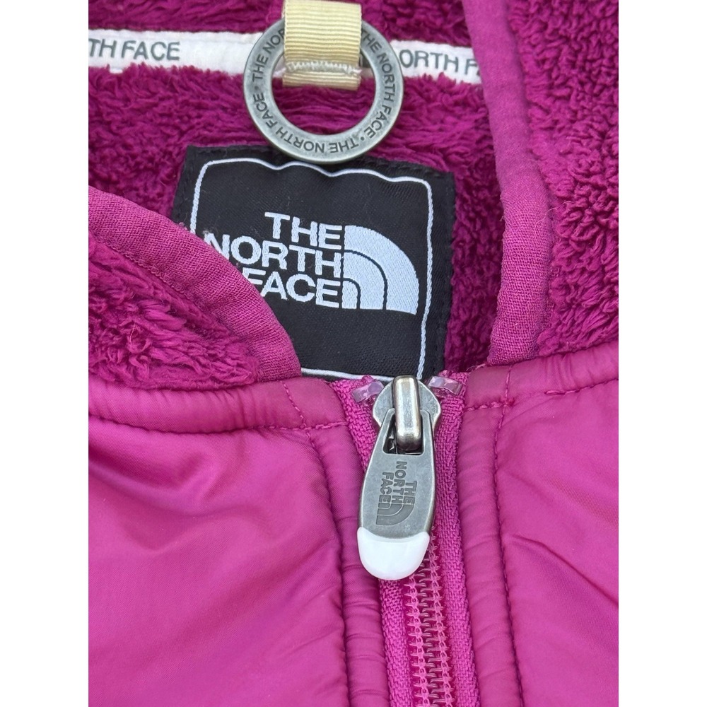 The North Face Hooded Fleece Jacket Women's M Magenta Pink Full Zip - Picture 3 of 9
